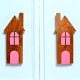 Handcrafted Acacia Wood House Handle Pair